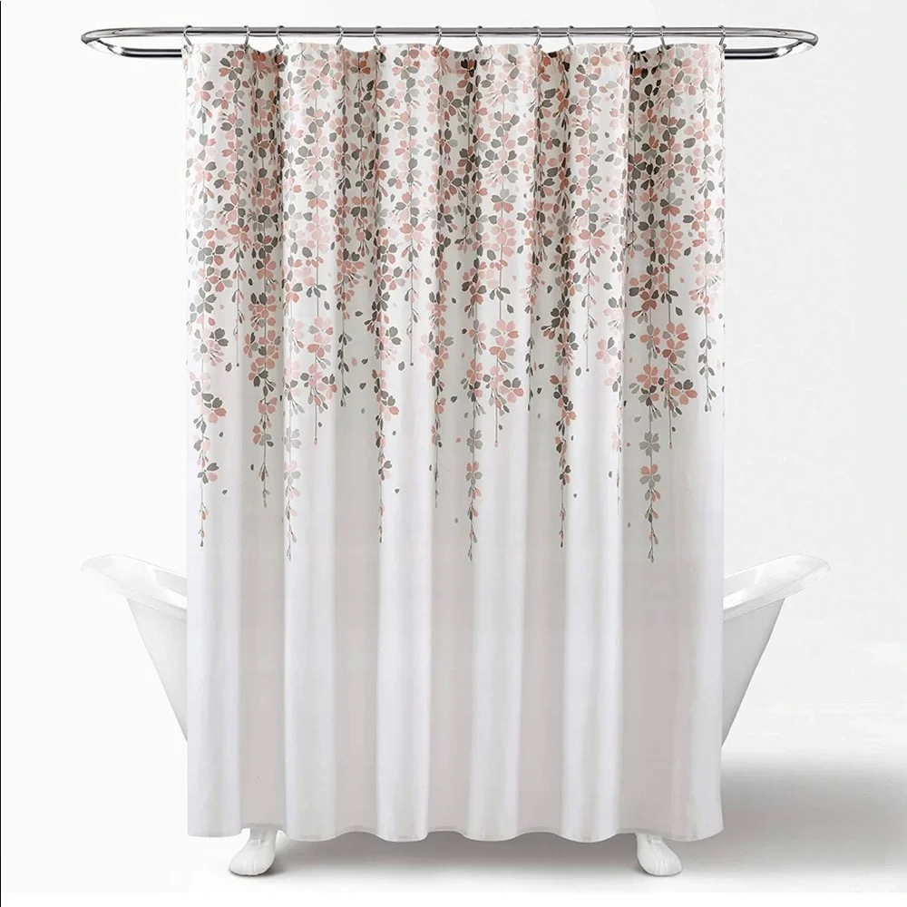 NWT-Lush Decor Weeping Flower. Shower Curtain.72 inches length x 72 inches wide.